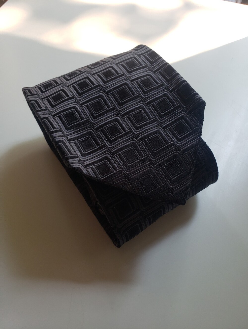 Dolce & Gabbana Silk Black Geometric Square Tie Made In Italy